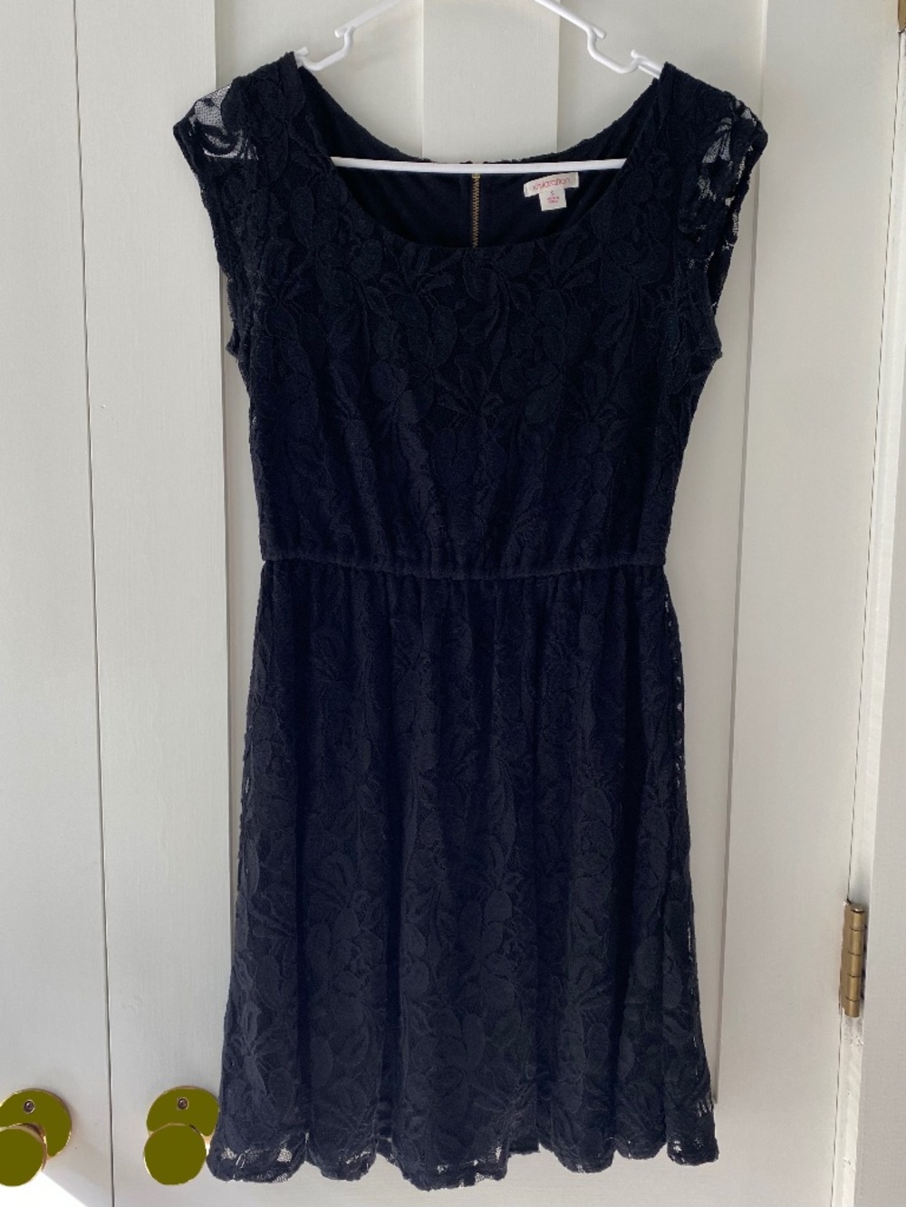 Xhilaration Midi Dress Black Lace Lined Size S